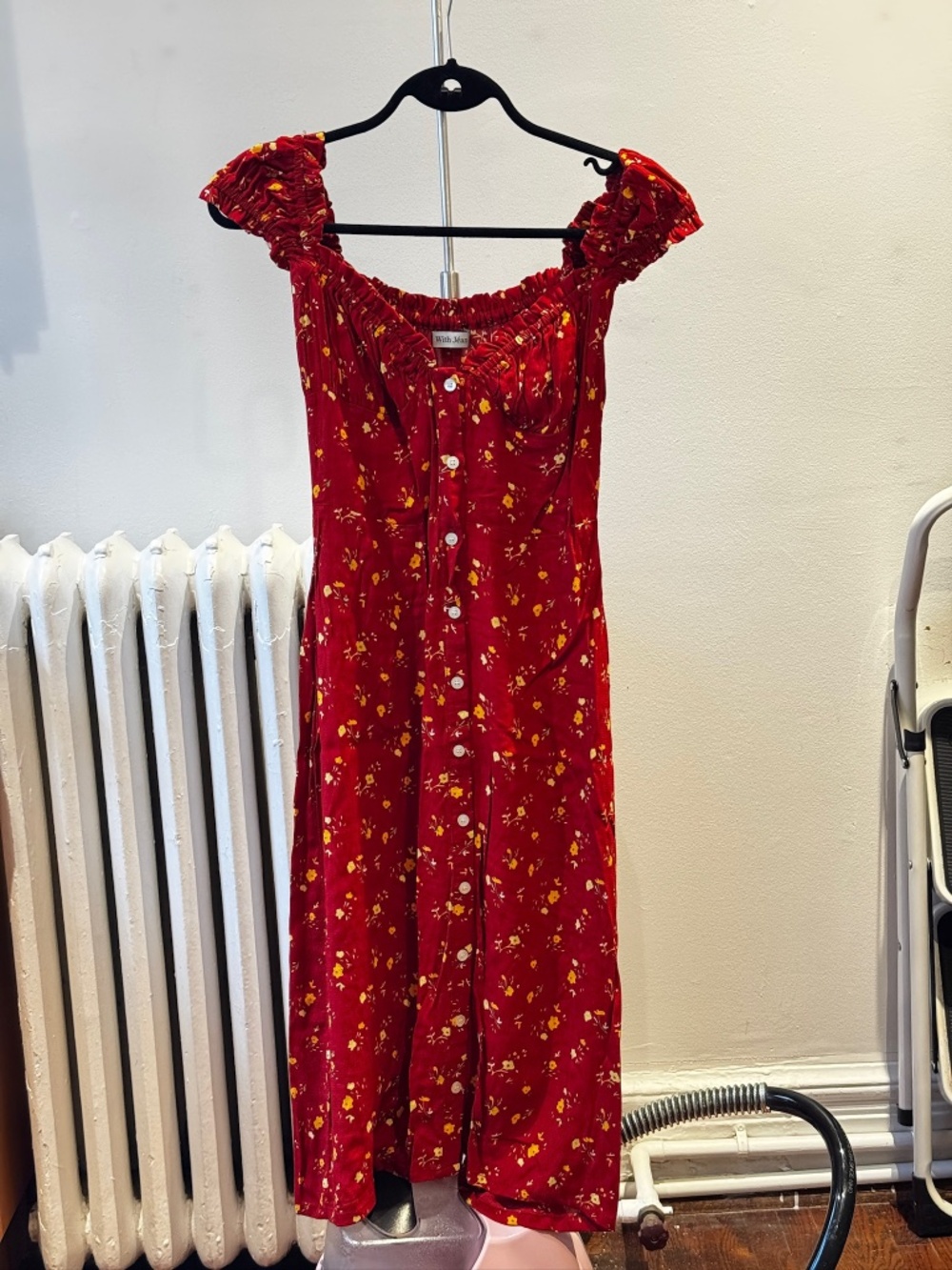With Jéan Emilie Red Floral Print Dress